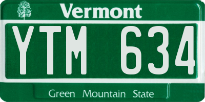 VT license plate YTM634