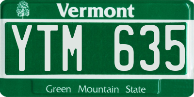 VT license plate YTM635