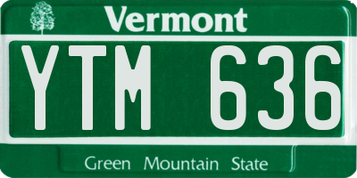 VT license plate YTM636