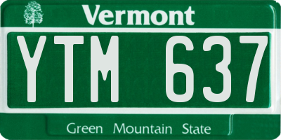 VT license plate YTM637