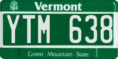 VT license plate YTM638