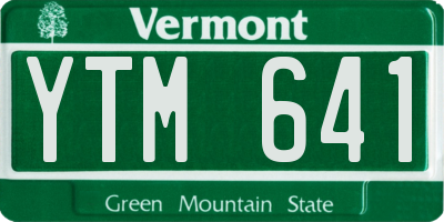 VT license plate YTM641