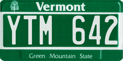 VT license plate YTM642