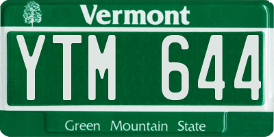 VT license plate YTM644
