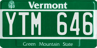 VT license plate YTM646