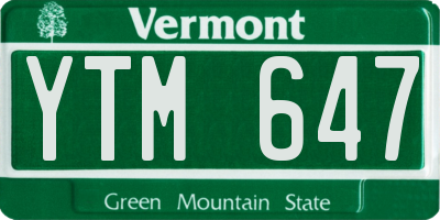 VT license plate YTM647