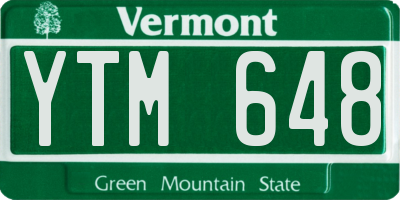 VT license plate YTM648