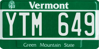 VT license plate YTM649