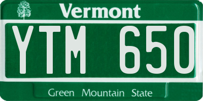 VT license plate YTM650