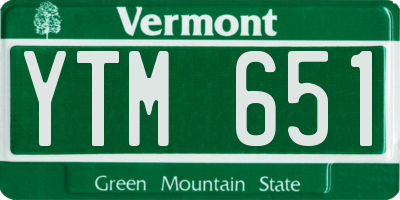 VT license plate YTM651