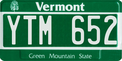 VT license plate YTM652