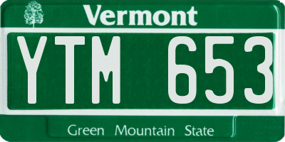 VT license plate YTM653