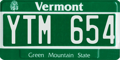 VT license plate YTM654