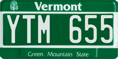 VT license plate YTM655
