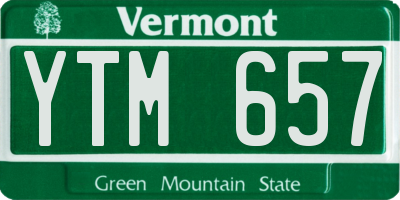 VT license plate YTM657