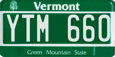 VT license plate YTM660