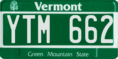 VT license plate YTM662