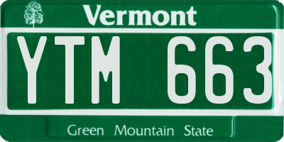 VT license plate YTM663
