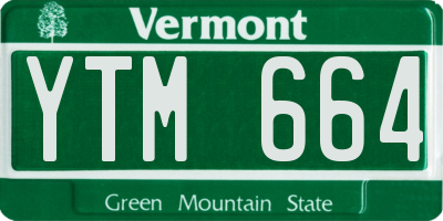 VT license plate YTM664