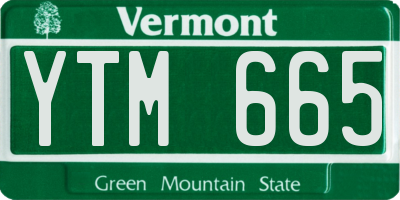 VT license plate YTM665