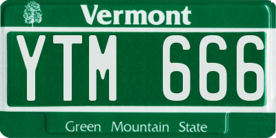 VT license plate YTM666