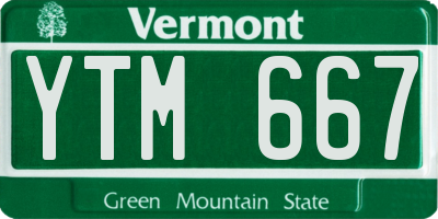 VT license plate YTM667