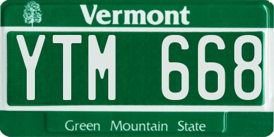 VT license plate YTM668