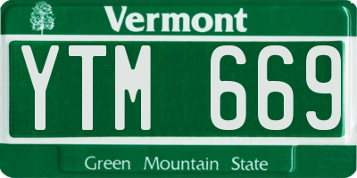 VT license plate YTM669