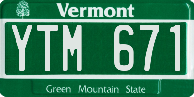 VT license plate YTM671
