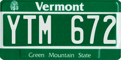 VT license plate YTM672