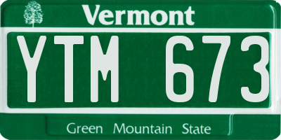 VT license plate YTM673
