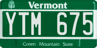 VT license plate YTM675