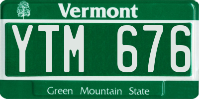VT license plate YTM676