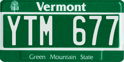 VT license plate YTM677