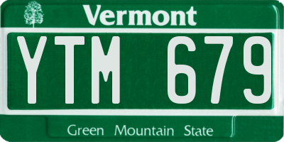 VT license plate YTM679