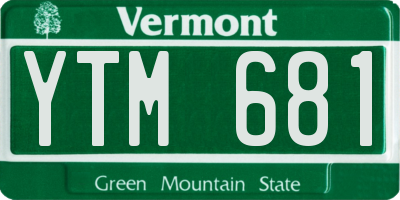 VT license plate YTM681