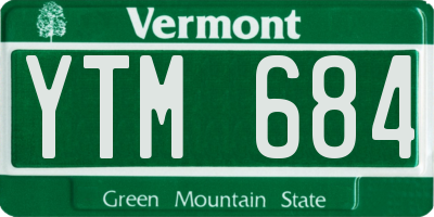 VT license plate YTM684