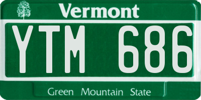 VT license plate YTM686