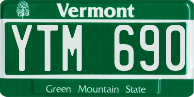 VT license plate YTM690