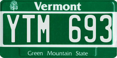 VT license plate YTM693
