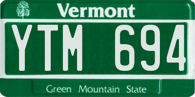 VT license plate YTM694