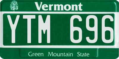 VT license plate YTM696