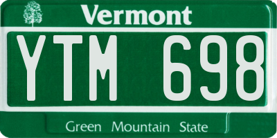 VT license plate YTM698