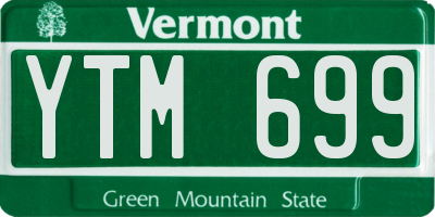 VT license plate YTM699