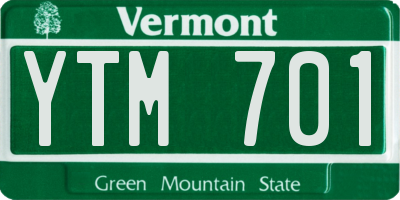 VT license plate YTM701