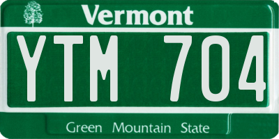 VT license plate YTM704