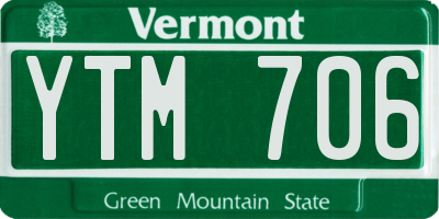 VT license plate YTM706