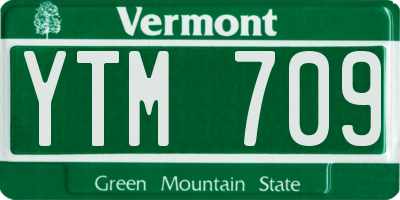 VT license plate YTM709