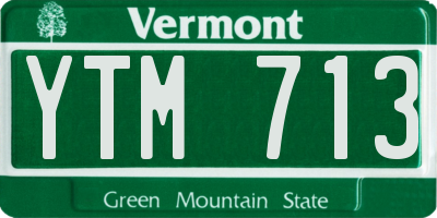 VT license plate YTM713