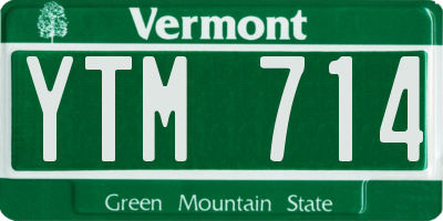 VT license plate YTM714